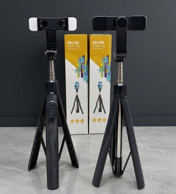 4 In 1 Selfie Stick Tripod With Bluetooth Remote Connection Mobile Holder