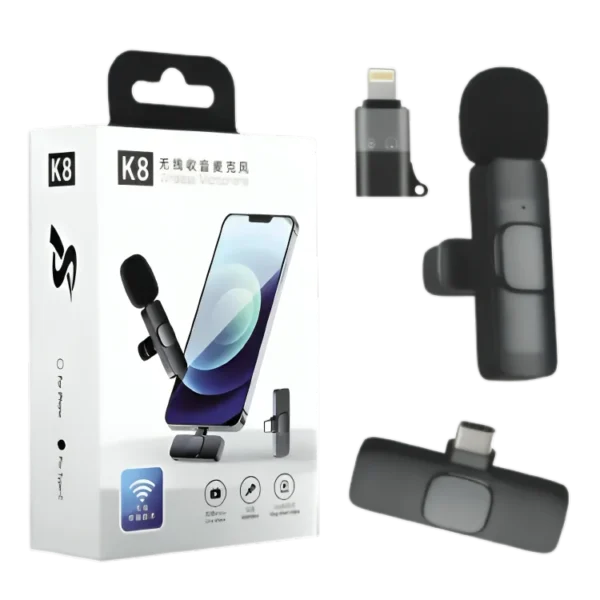 0bbd2eac5ce526ec3f2b18aefc1b825d K8 Wireless Lavalier Microphone Type C Audio Recording Device