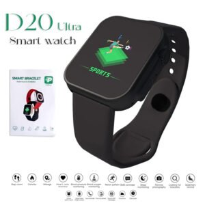 0dc411b553e94390277c7fe618bd3744 D20 Ultra Fitness Smart Bracelet Watch – Bluetooth Heart Rate & Blood Pressure Monitor (Black)