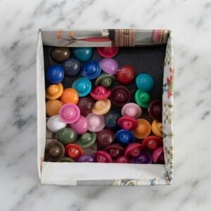 Ladies Round Shape Multi Color Buttons Assorted Fasteners For Garments And Crafts - Pack of 48