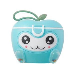 Premium Apple Shape Baby Milk Container | Cute Cartoon Face Airtight Infant Feeding & Food Storage Box