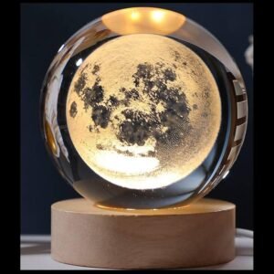 1d042f7972f757f2e9e93d2f409da512 3d Galaxy Crystal Ball Night Light With Wooden Base - Decor Item Designed For Room Lighting And Daily Illumination Routine (Random Design)