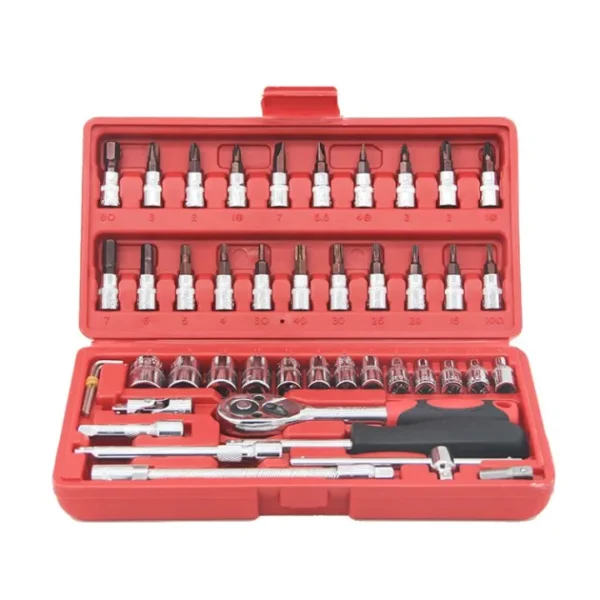 2db6478f80b33654cc26dcfddb42b22d 46 Pcs Toolkit for Bike Repairing, Maintenance, Home Repairs & DIY Use