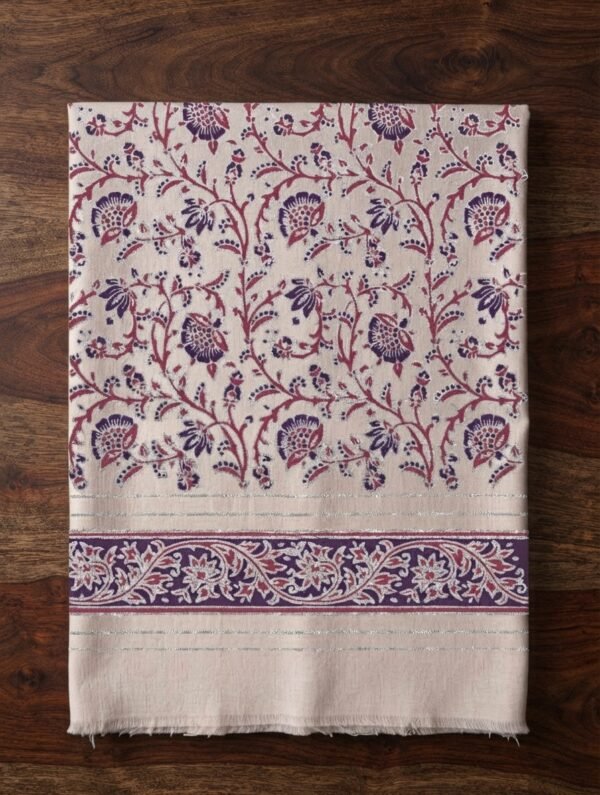 Riwaya Hand Block Printed Root Jaal Lawn Shirt Traditional Apparel (Unstitched)