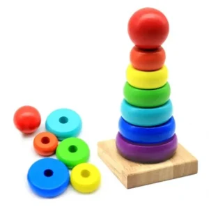 3a56e78d5781114b55470a11fa63b0f2 Wooden Rainbow Tower Stacking Toy for Kids – Colorful Educational Building Blocks
