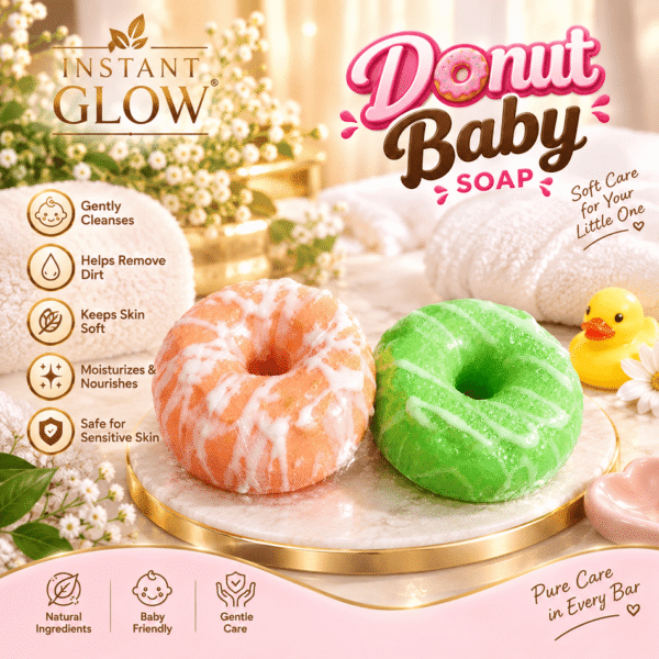 1 Pc - Donut Baby Soap Soft Care For Your Little One - Personal Care Accessory Designed For Styling And Daily Routine - 100g (Random Color)