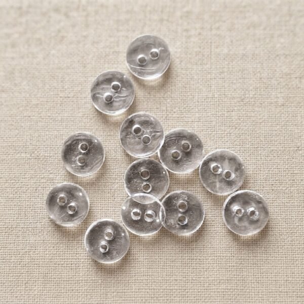Transparent Clear Plastic Two Hole Buttons Versatile Fasteners For Sewing And Crafts - Pack of 70