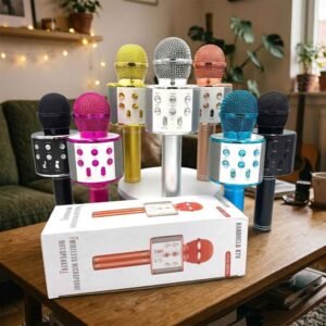 62ab5a7b471b4d24ca1141a0a2c1a43d WS-858 Wireless Bluetooth Karaoke Microphone With Integrated Speaker Rechargeable Battery | Random Color