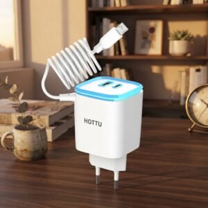 646fbe8309b4377d6c5c094642cda2fe HOTTU FC13 Trio Wall Charger (Micro) – 3-in-1 Fast Charging with Built-in Micro Cable