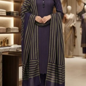 693c9bfb8dbcf17737af7346f954f8e2 Winter Sussi Marina 3 Piece Unstitched Suit Fashion Apparel Design For Women - Purple