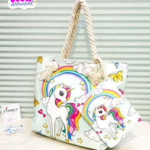 Unicorn Girls Stylish Tote Bag Cute Medium Tote Bag
