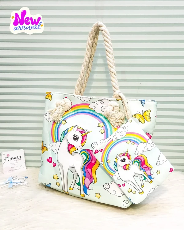 69f54fafd37288d45a604441ad1db1f1 Unicorn Girls Stylish Tote Bag Cute Medium Tote Bag