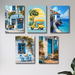 Vintage Mediterranean Wall Art – Set of 5