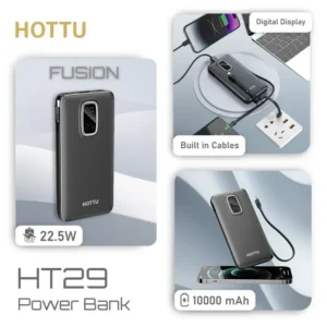 6fa77aaf1dd56b71efff488e1192ce84 HOTTU HT29 Power Bank – 10000mAh, 22.5W Fast Charging & Built-in Cables (Fusion Series)