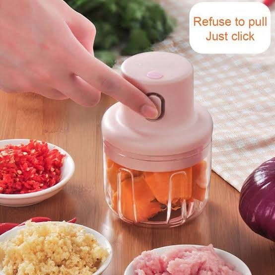 6ffa1636c307dd73eb100aba910e9edd Mini Food Chopper Portable USB Rechargeable Vegetable Garlic Meat Grinder | With Cable - Size 250ml
