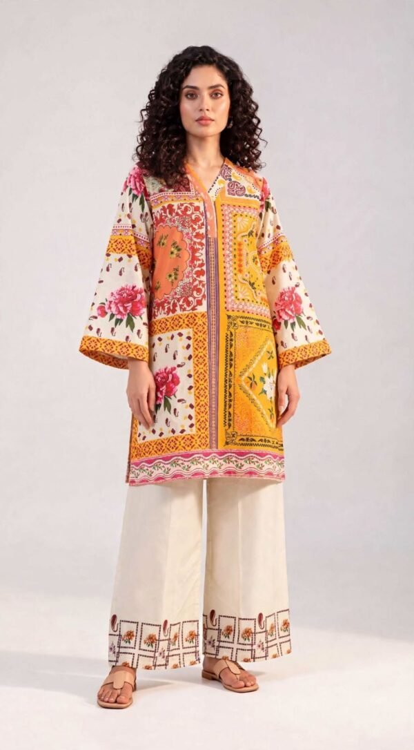 Women’s 2-Piece Pret Stitched Co-Ord Set/Kameez Shalwar Lawn Fabric