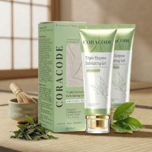 Coracode Triple Enzyme Exfoliating Gel – Gentle Face & Skin Exfoliator - 100g