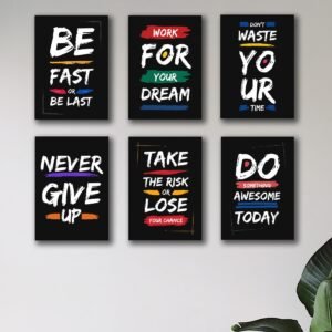 7e8073bce39327f3546c31ea0675e415 Premium Set of 6 Motivational Wall Art Frames - MDF Board