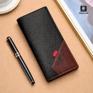 LB-523 WAGLOK Trifold Long Wallet – 14 Card Slots, Zipper Pocket