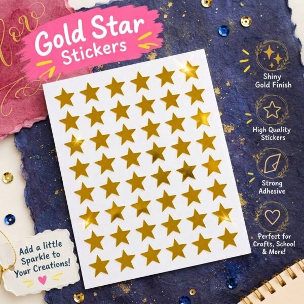 94f2df141a34738ad1c6c3a6b1bfb54c-1 Golden Star Sticker Sheets.