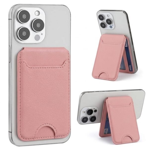 Mobile Magnetic Card Holder Wallet with Box – Slim 3 Card Slots, Transparent ID Slot, Lightweight Phone Wallet