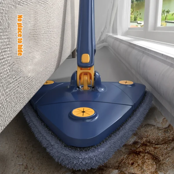 9eda7ac9d993089b0b348b2edc4bb411 Extendable Triangle Mop 360 Twist Squeeze Window Glass Toilet Bathroom Floor Household Cleaning Ceiling Dusting (Random color)
