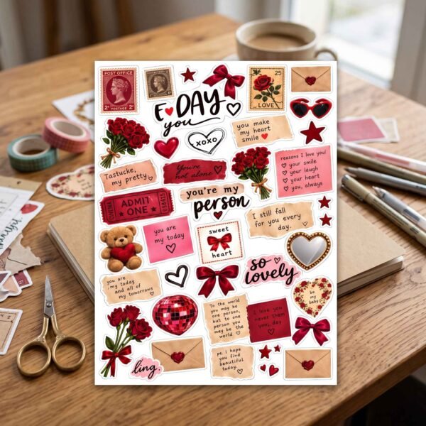 Valentine's Day Theme Decorative Sticker Sheet Set