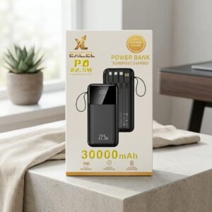 a95fe1586c6314b8ae38a3c30d9ed1ad Premium 30000mAh Lithium Battery Power Bank – 22.5W Fast Charging & Built-in Cables
