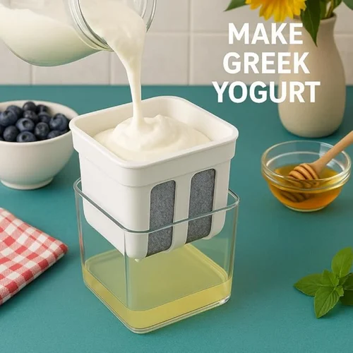 aa13b4cad5cf4d49addbcd84e14a8d17 Multi-Purpose 1100ML Greek Yogurt Maker Hung Curd Strainer Box with Mesh Filter | Yogurt Maker