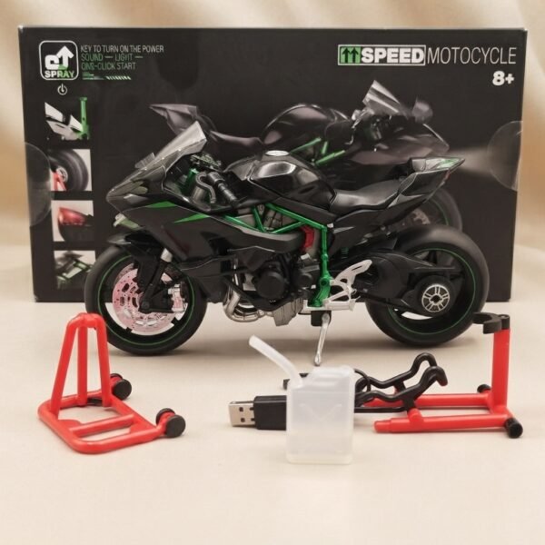 aefee83fc0e5ab4aeb41e96710a2f459 Diecast Kawasaki Ninja H2R 1:6 Scale High Speed Remote Control Motorcycle With Spray And Light Effects
