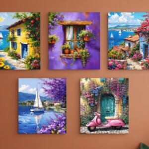 Set Of 5 Premium Wall Art Photo Tiles Modern Picture Frames For Home Decor Gallery Walls And Living Room Display