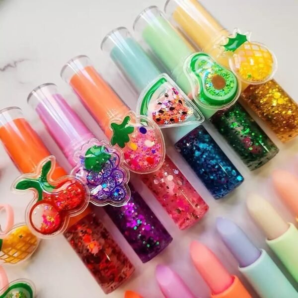 b71ac32347972bee6a46ecab6196f04f 2 In 1 Flavored Fruit Lip Balm Plus Lip Oil - Multicolor