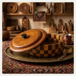 bc198dc37df3e2eac9427099fcd5368f Wooden Roti Pot - Chess Style