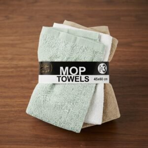 Cotton Mop Towels Absorbent Cleaning Cloths Soft Floor Mop Replacement Pads Multipurpose Household Cleaning Rags For Daily Use (Random Color) - Pack of 3