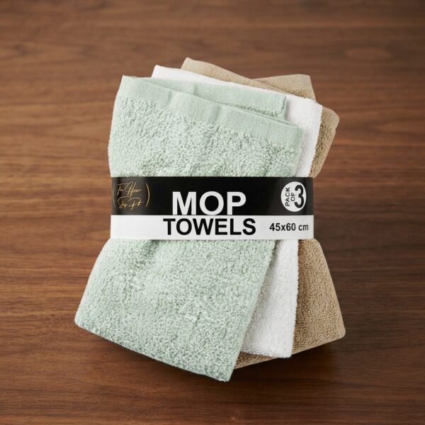 Cotton Mop Towels Absorbent Cleaning Cloths Soft Floor Mop Replacement Pads Multipurpose Household Cleaning Rags For Daily Use (Random Color) - Pack of 3