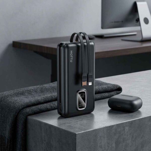 HOTTU HT47 Max Volt 30000mAh 22.5W Fast Charging Power Bank with Built-in Cable