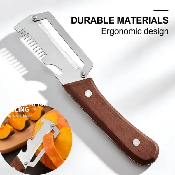 3 In 1 Peeler Knife Stainless Steel - Kitchen Tool For Food Preparation And Daily Cooking Routine