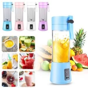 c9b90b03d30ab8378ba7431874328646 6 Blade Mini Portable USB Juicer Blender Compact Cordless Fruit Mixing Cup And Smoothies Maker - 380ML Capacity (Random Color)