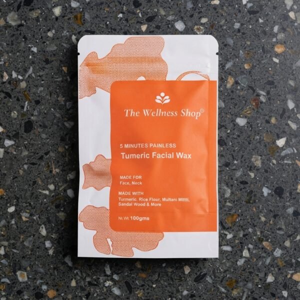Wellness Shop Turmeric Facial Wax - 5 Min Painless Herbal Wax Powder (100g)