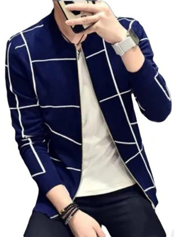d8a9c4a4f5114dfc81cb8654539a9251 Men's Winter Zipper Jacket - Navy Blue