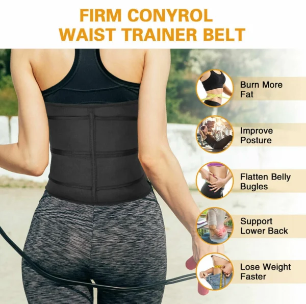 Women's Waist Strap, Abdominal Fat Waist Trainer | Abdominal Compression And Shaping | Effective Abdominal Double Waist Belt, Sweating Elastic Hook And Loop Buckle, Waist Shaping Waist Belt