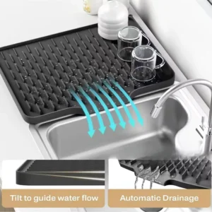 e007186c00b4ecafe0ffe09e28259e76 Big Size Silicon Drain Mat | 14x10 Inch Anti Slip Sink Drain Mat For Kitchen | Waterproof Pad For Kitchen