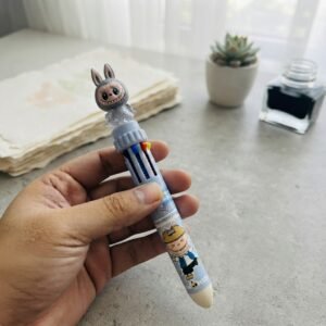 e06a45e10f0939bb6cf55b18bdee0414 Labubu 10 Color Ballpoint Pen - Stationery Accessory Designed For Writing And Daily Office Routine (Random Color)