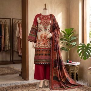 e6b9408eeab36bfd30e9fad0e0c9fb55 3-Piece Stitched Printed Poly Karandi Suit