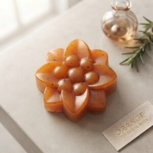Orange Bliss Handmade Organic Soap | Orange Peel Powder, Jojoba Oil & Orange Oil | Natural Herbal Skin Care Soap 90g