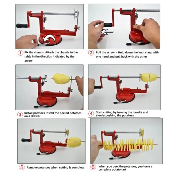 f76119f70a7303554af63109ef0100fc Manual Twisted Potato & Apple Spiral Slicer – Stainless Steel Vegetable Spiralizer & French Fry Cutter