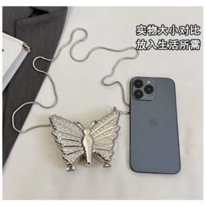 ffacbd035a5892b8cf745fdebd0e8fe4 Butterfly Sparkle Mini Clutch Perfect for Parties Weddings And Special Nights. - Silver